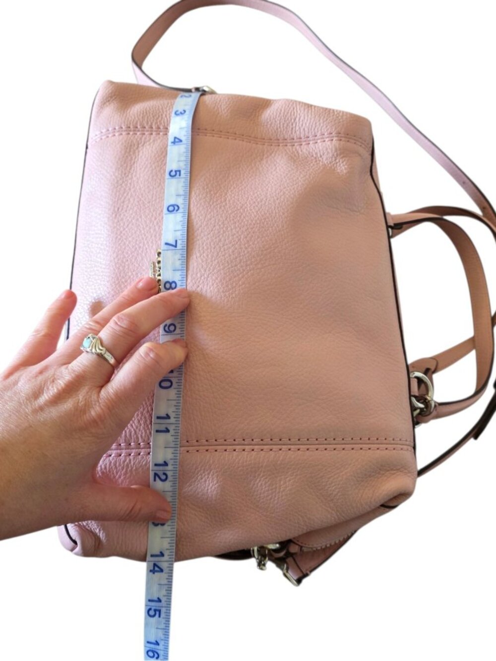 Coach Lenox Satchel Blush Pink Pebble Leather Crossbody Bag F59325 NWT - Picture 12 of 16